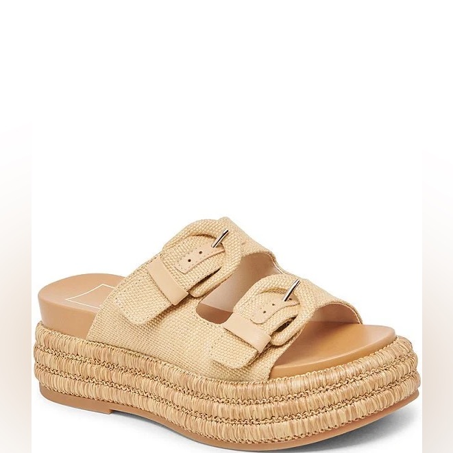 Dolce Vita Witny Woven Raffia Sandal-Light Natural Womens Size 8